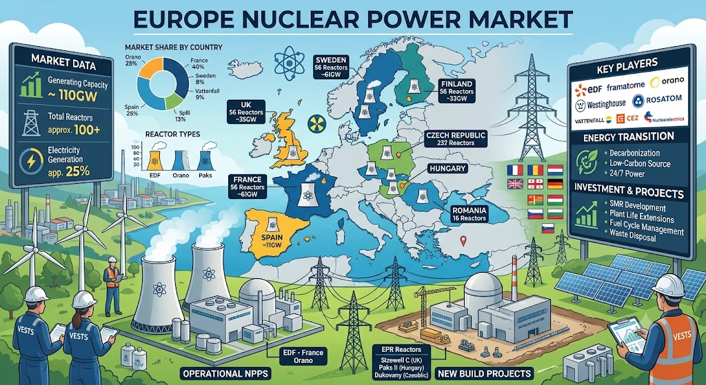 EU Nuclear Power Market Trends: Life Extensions, New Builds & Energy Security